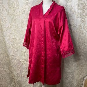 Valentines Red satin dressing robe (no sash)